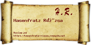 Hasenfratz Rózsa névjegykártya